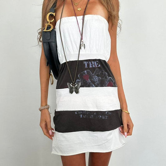 Vintage 90’s striped strapless poker mini dress