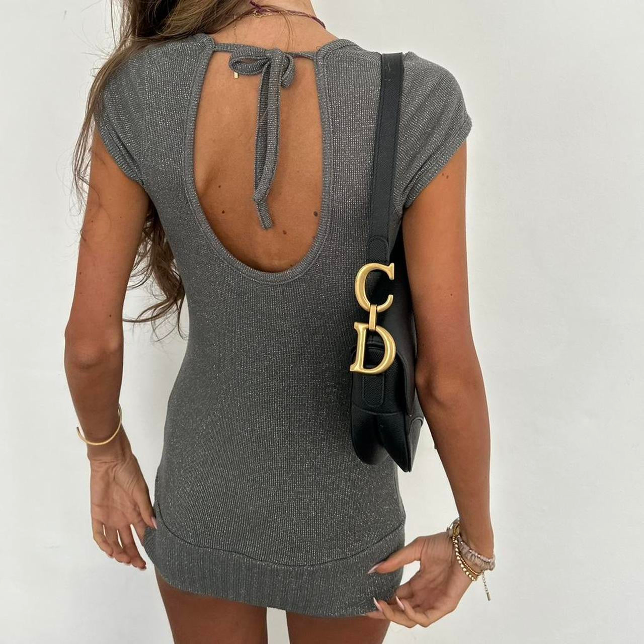 Vintage micro mini silver dress