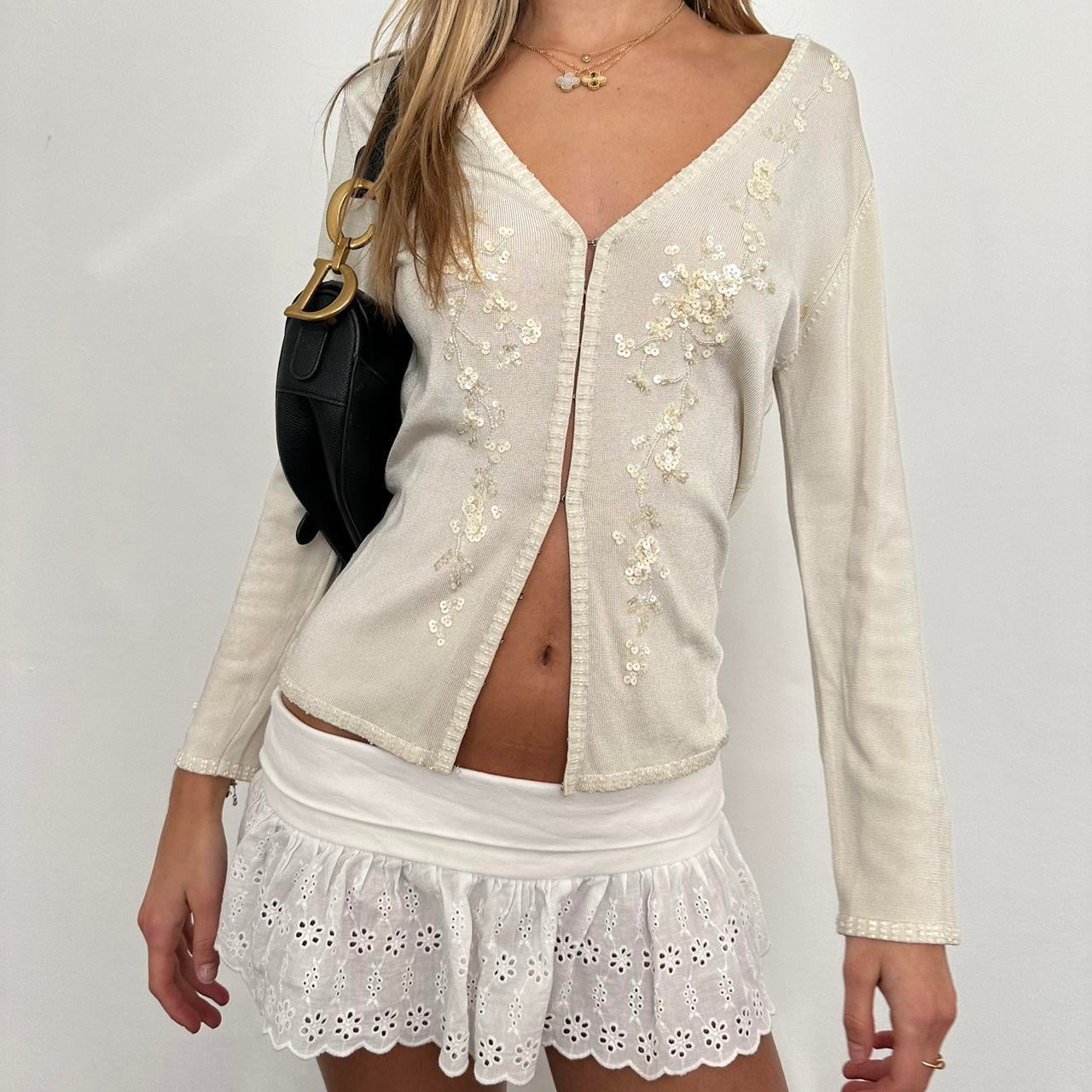 Vintage 90’s open front sequin top