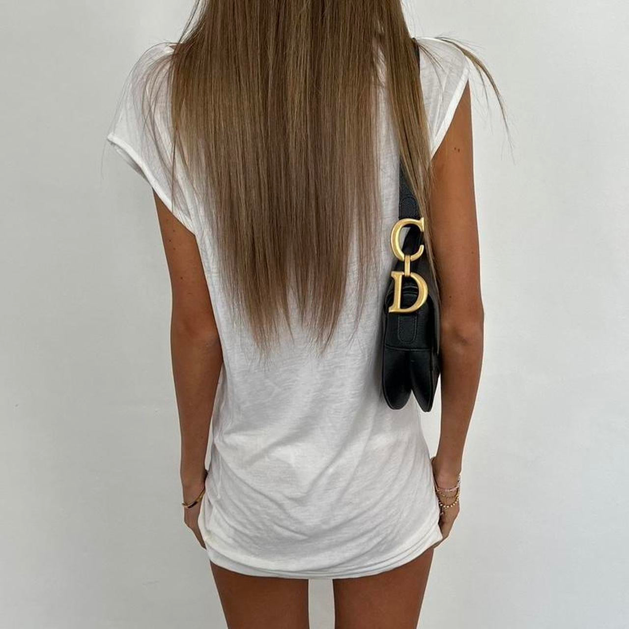 Vintage 00s butterfly graphic white mini dress