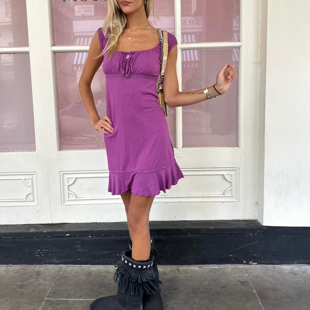Vintage soft purple boho dress