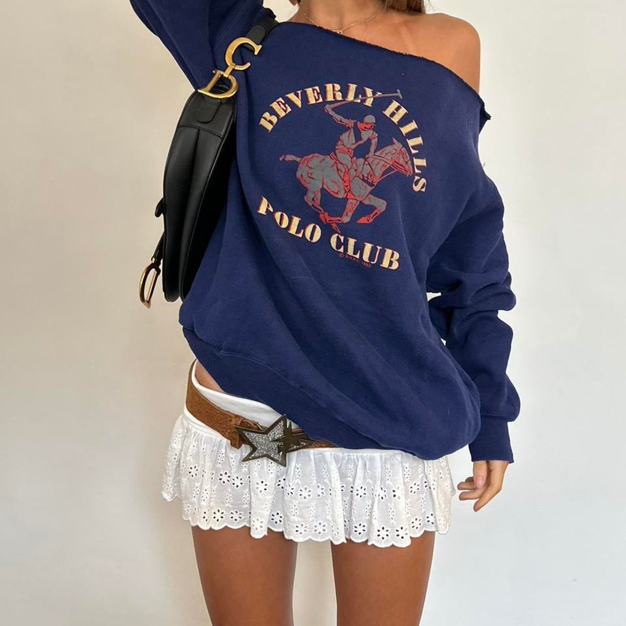 Vintage 90s Beverly Hills Polo Club off shoulder sweatshirt