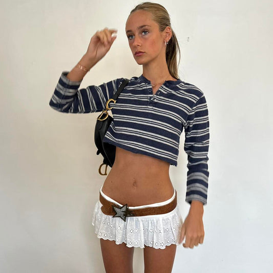 Vintage cropped long sleeves top