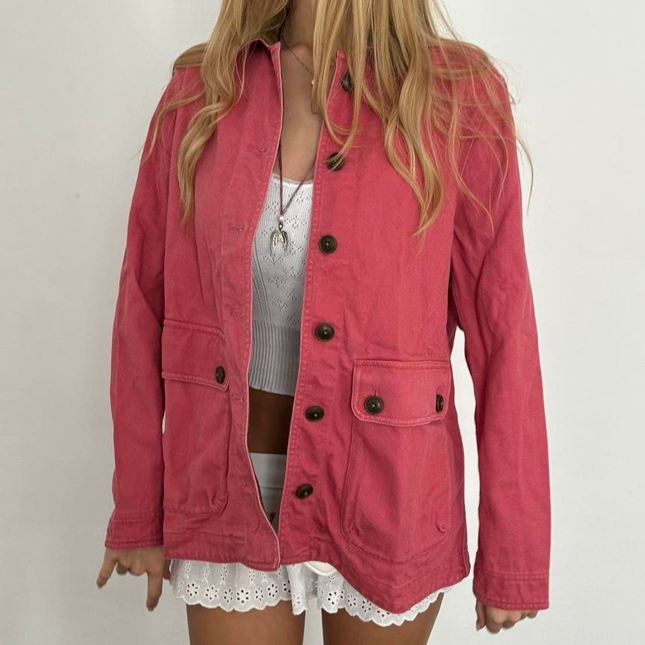 Vintage 90’s dark pink button down jacket