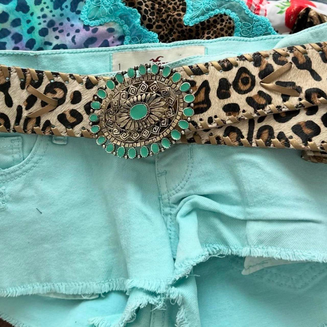 Vintage 90s cheetah print belt