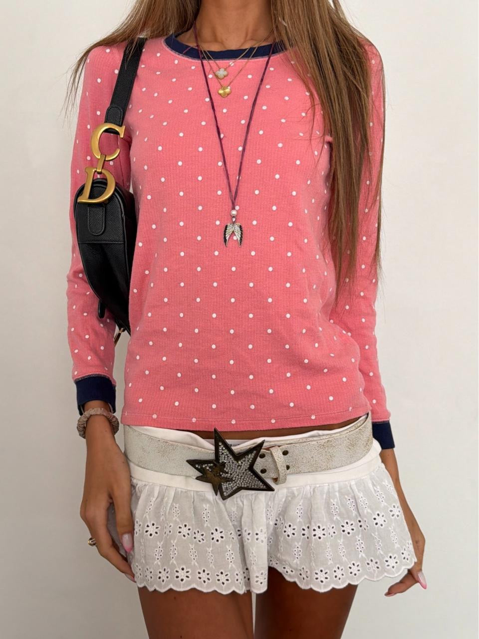 Vintage 00’s polka dot long sleeve top