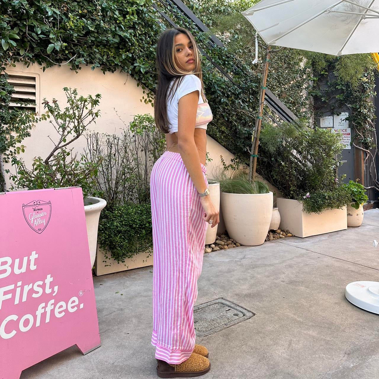 Vintage Victorias Secret pink pinstripe pants 🩷