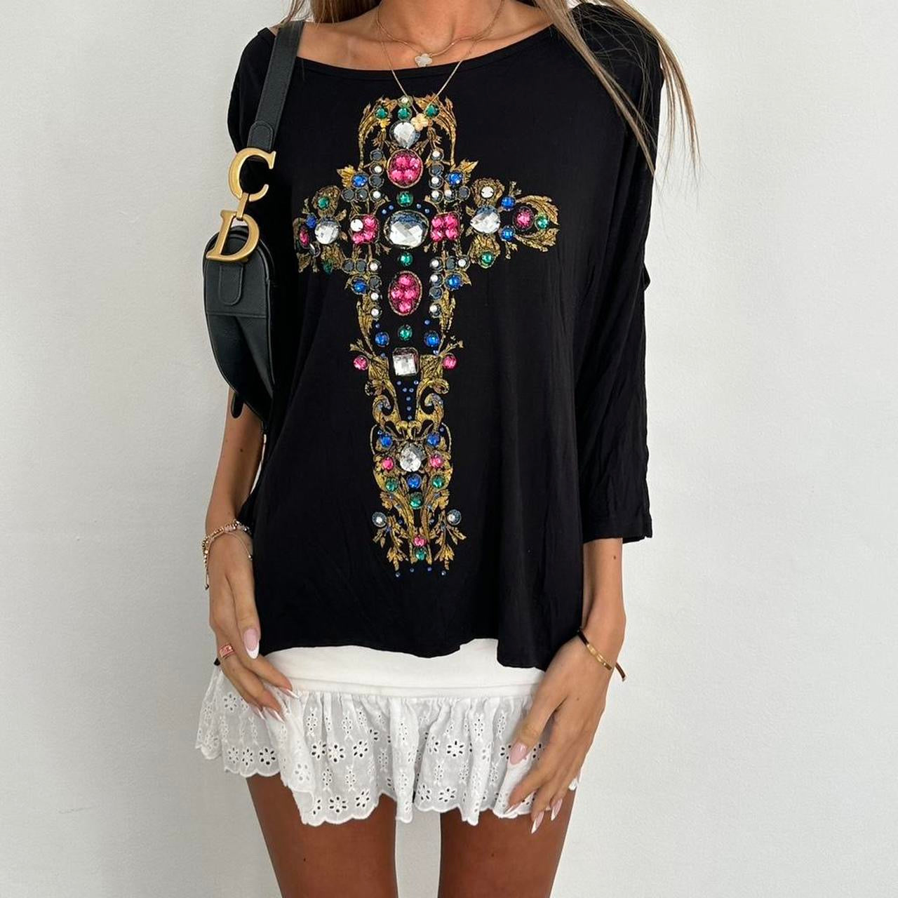 Vintage 00s cross relaxed fit top – Chelsea Thrift