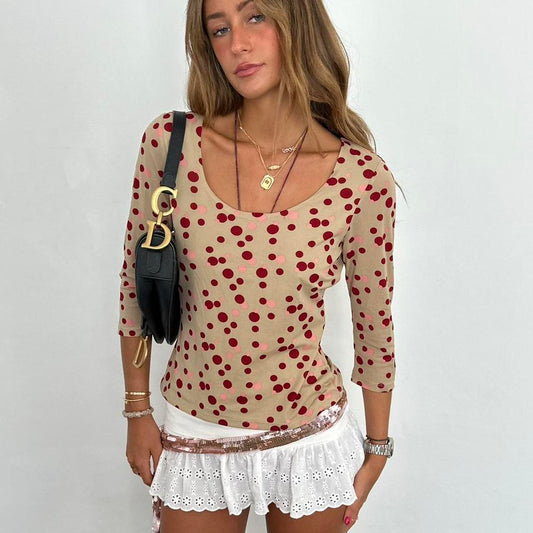 Vintage 90s polka dot long sleeve top