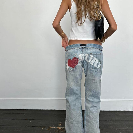 Vintage rare 90s i love surf girl jeans