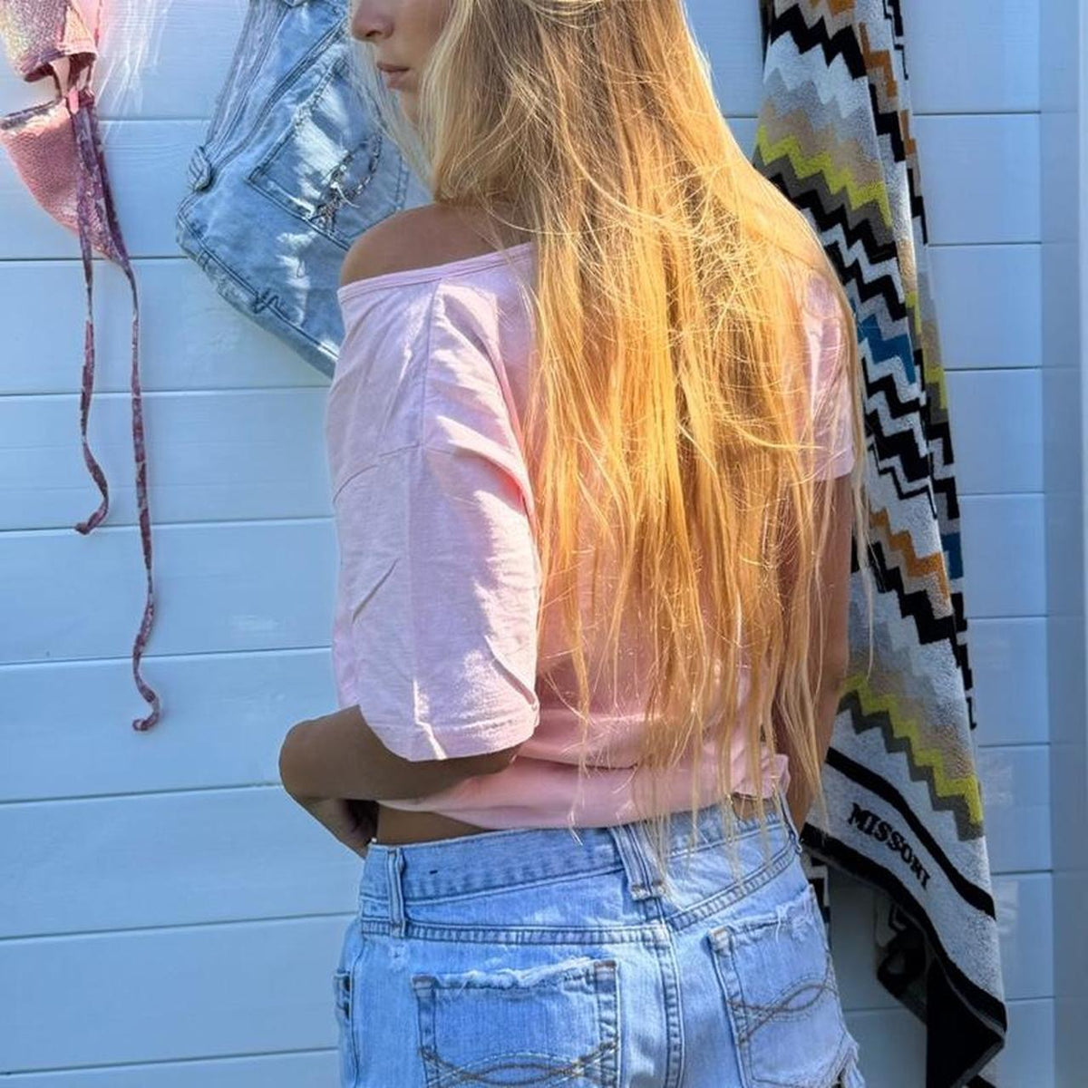 Vintage oversized script design pink baby top