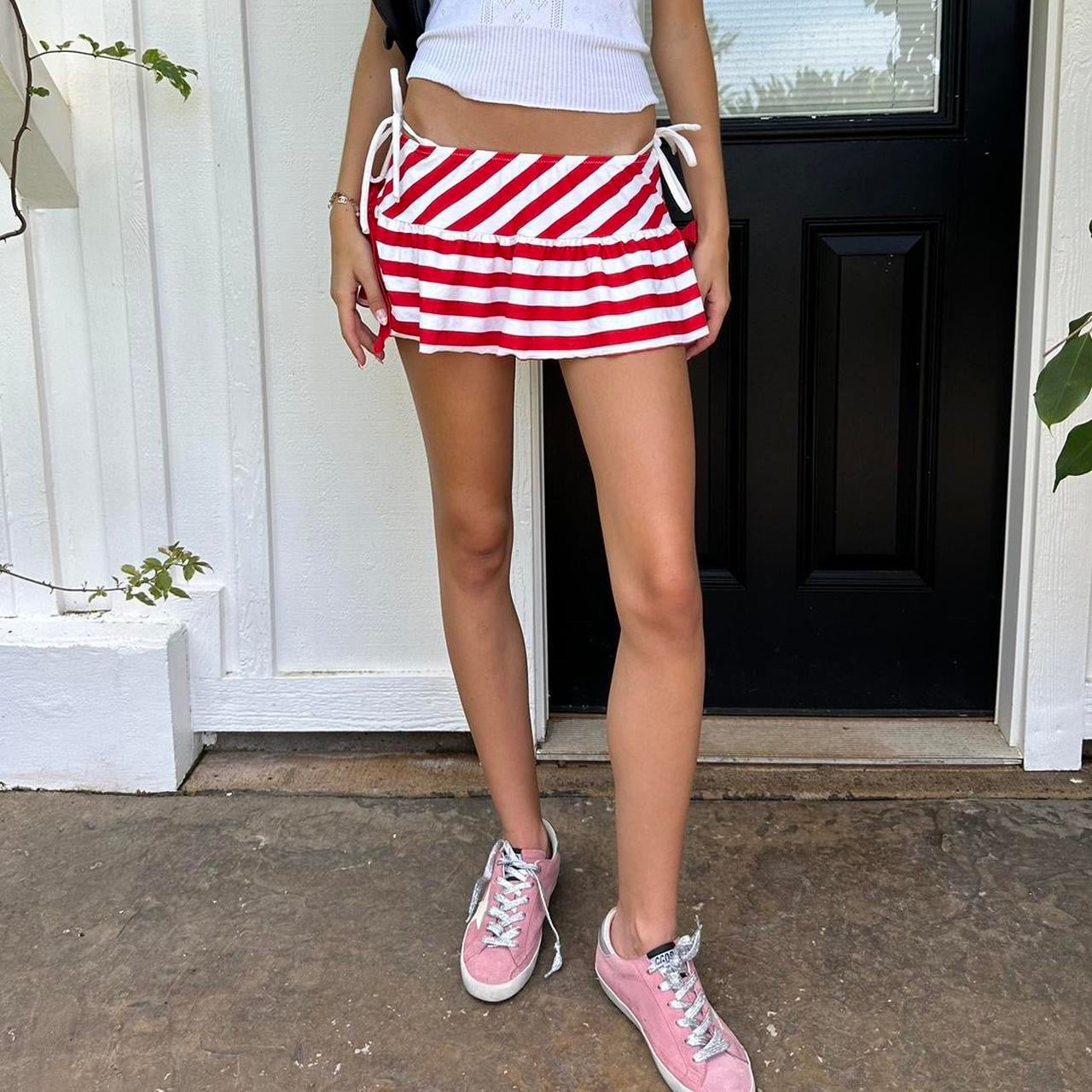 Vintage 90’s striped layered mini skirt