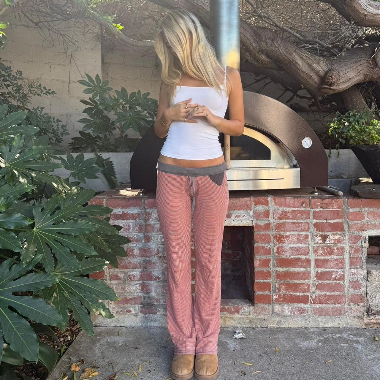 Vintage 2000’s Victoria’s Secret waffle stripe lounge pants