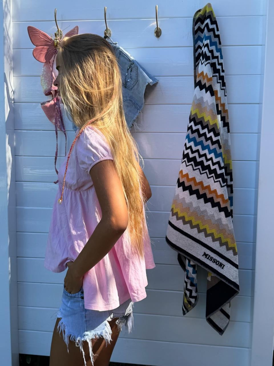 Vintage 00s pink tie up layering top
