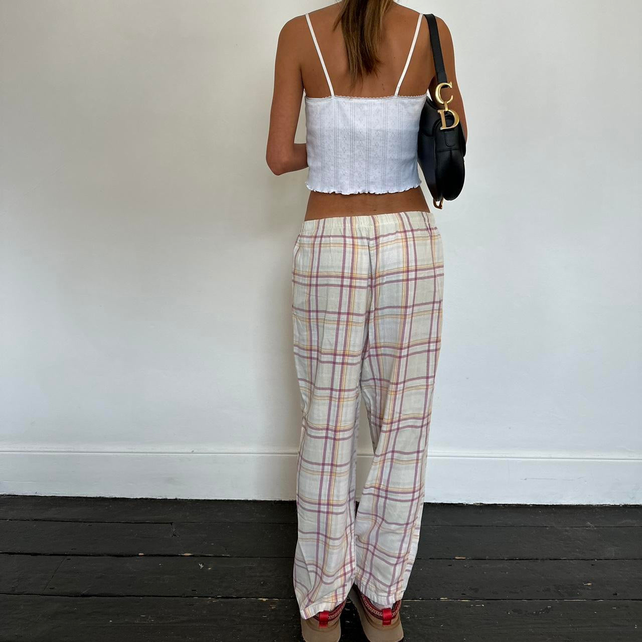 Vintage pastel plaid pants