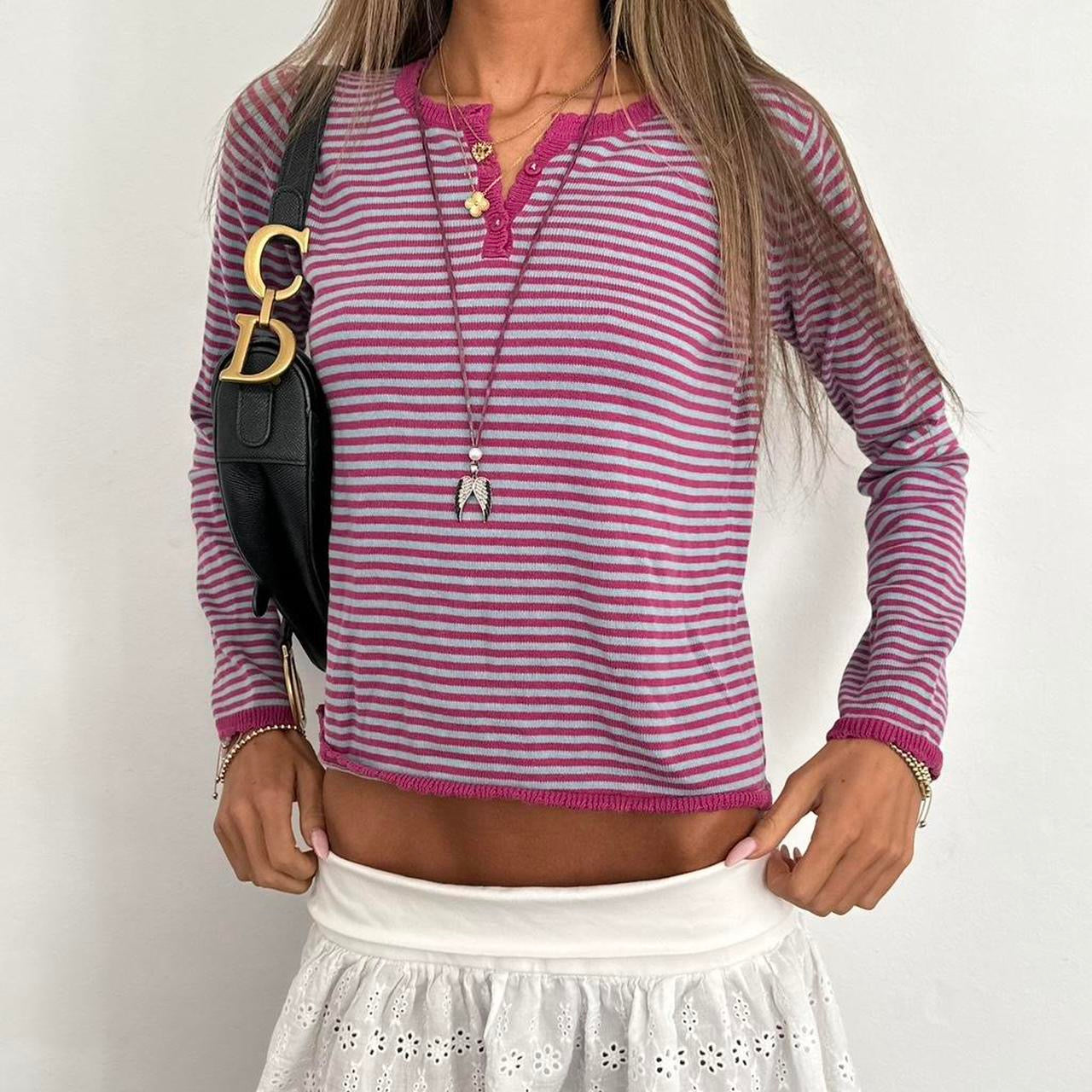 Vintage 2000’s stripe henley top