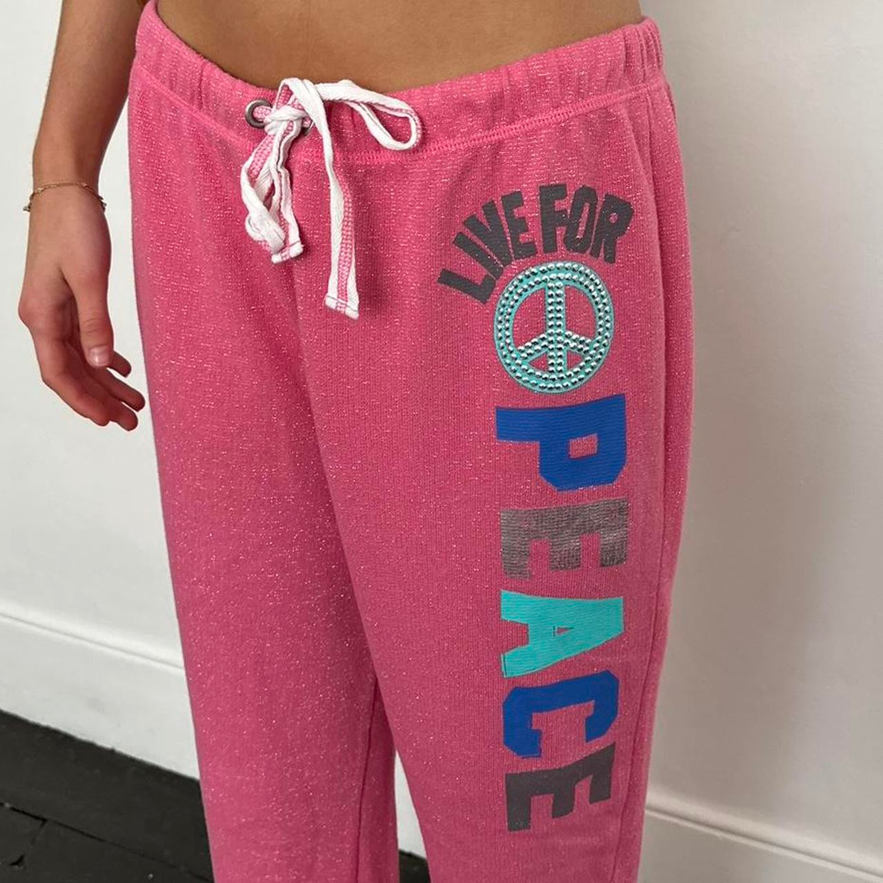 Vintage 2000’s Peace pink graphic sweatpants