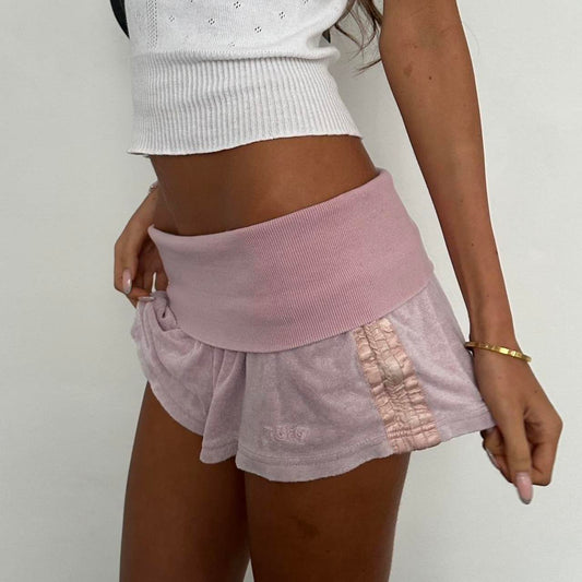Vintage 00’s fold over pastel pink shorts