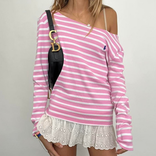 Vintage 90’s Ralph Lauren pink striped long sleeve top