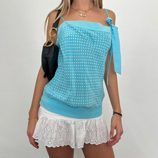 Vintage blue polka dot top