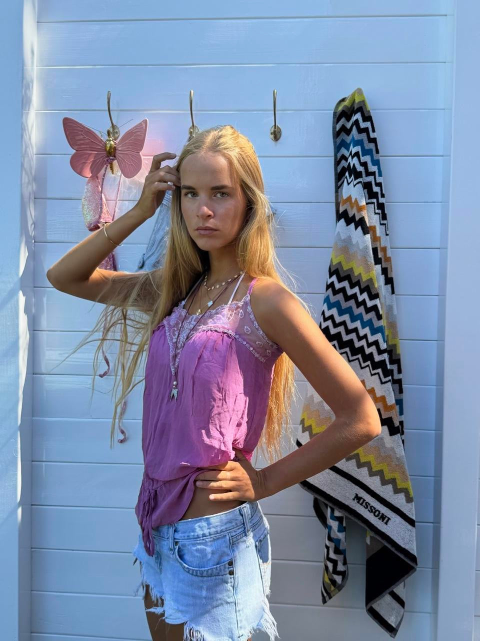 Vintage 00’s pink silky camisole top