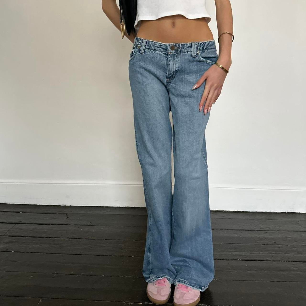 Vintage 2000’s heart beaded blue jeans