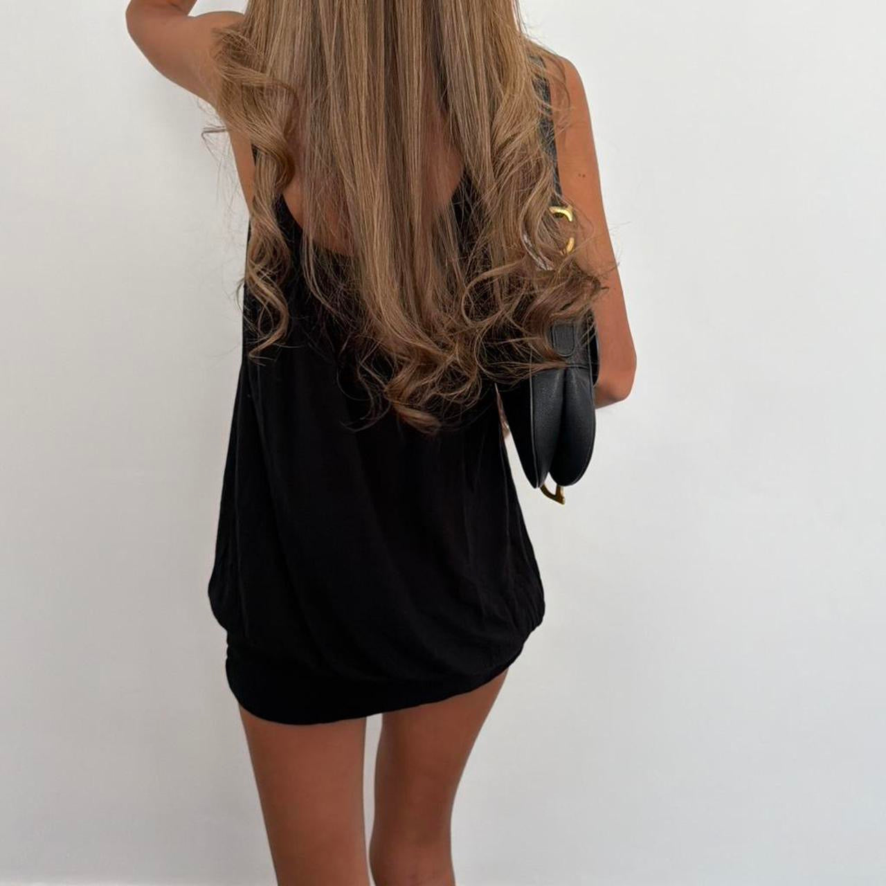 Vintage 90’s black sequin floral graphic dress