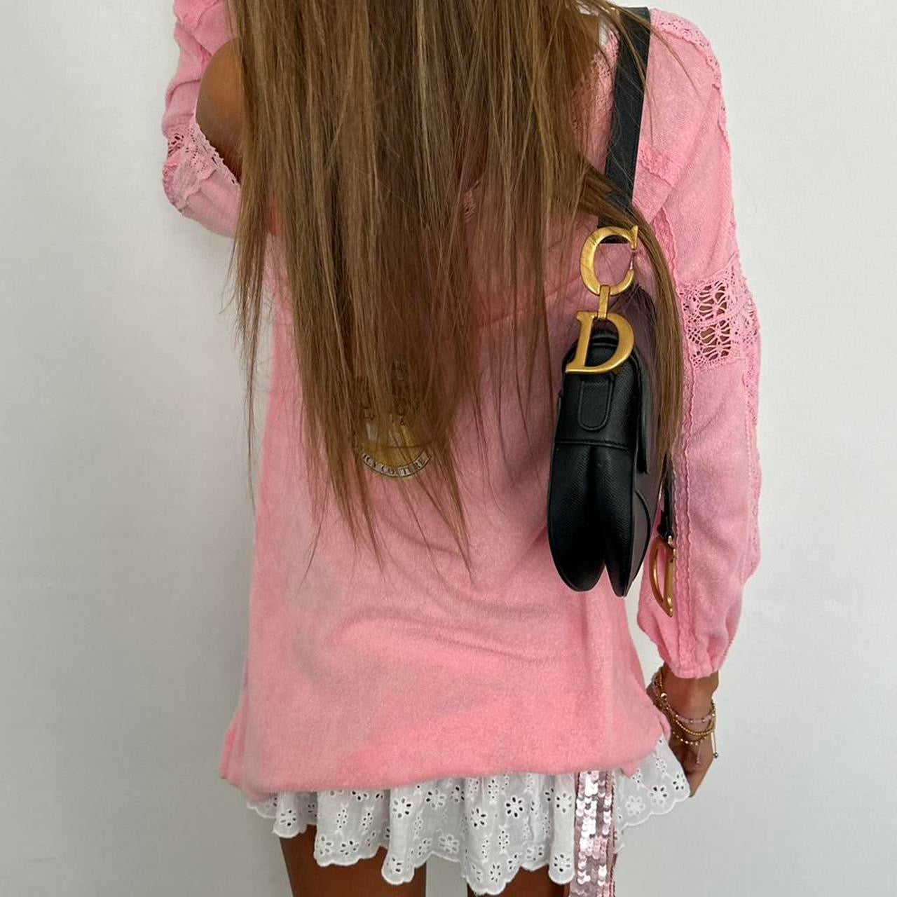 Vintage 90s Juicy Couture pink crochet top