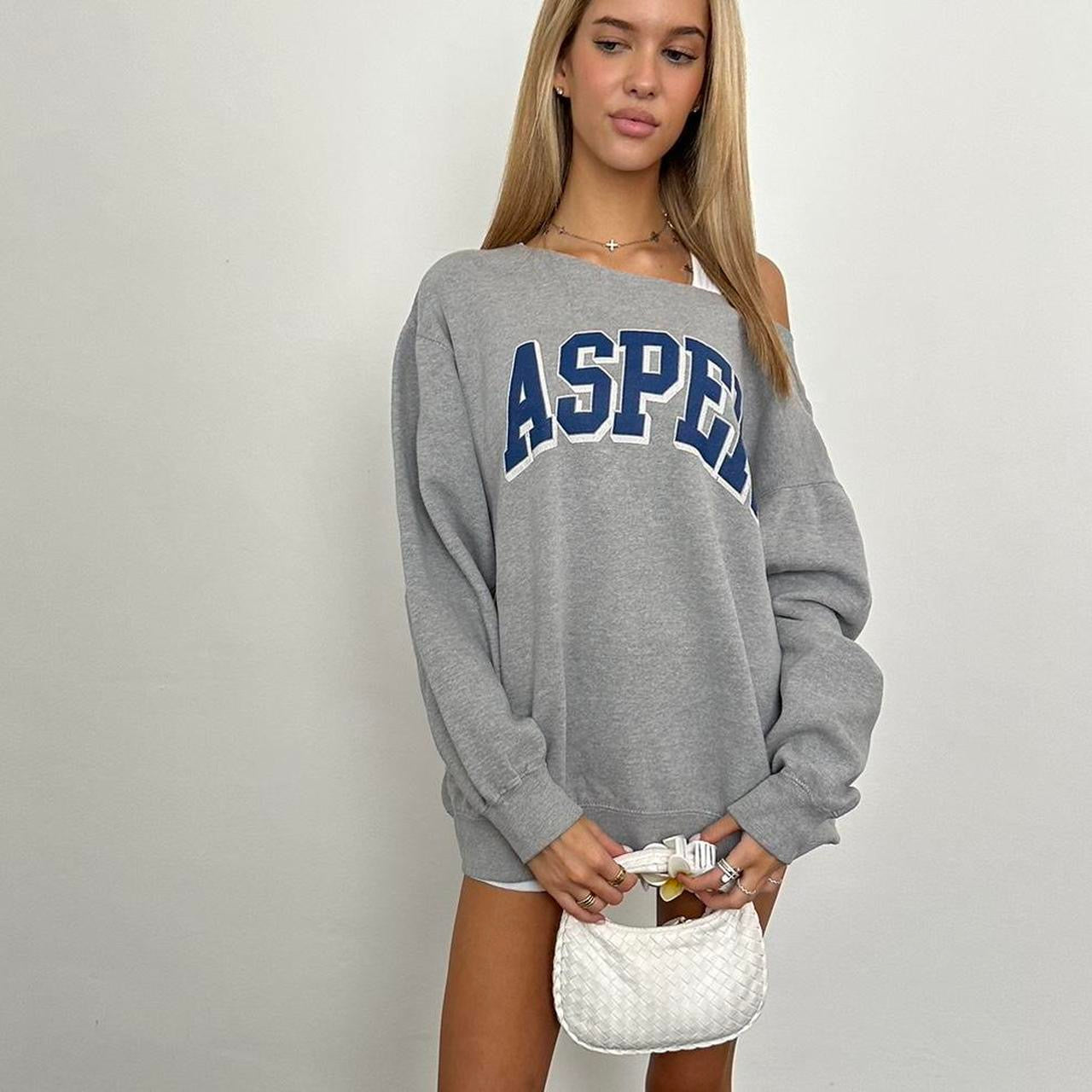 Vintage Aspen grey off shoulder sweatshirt