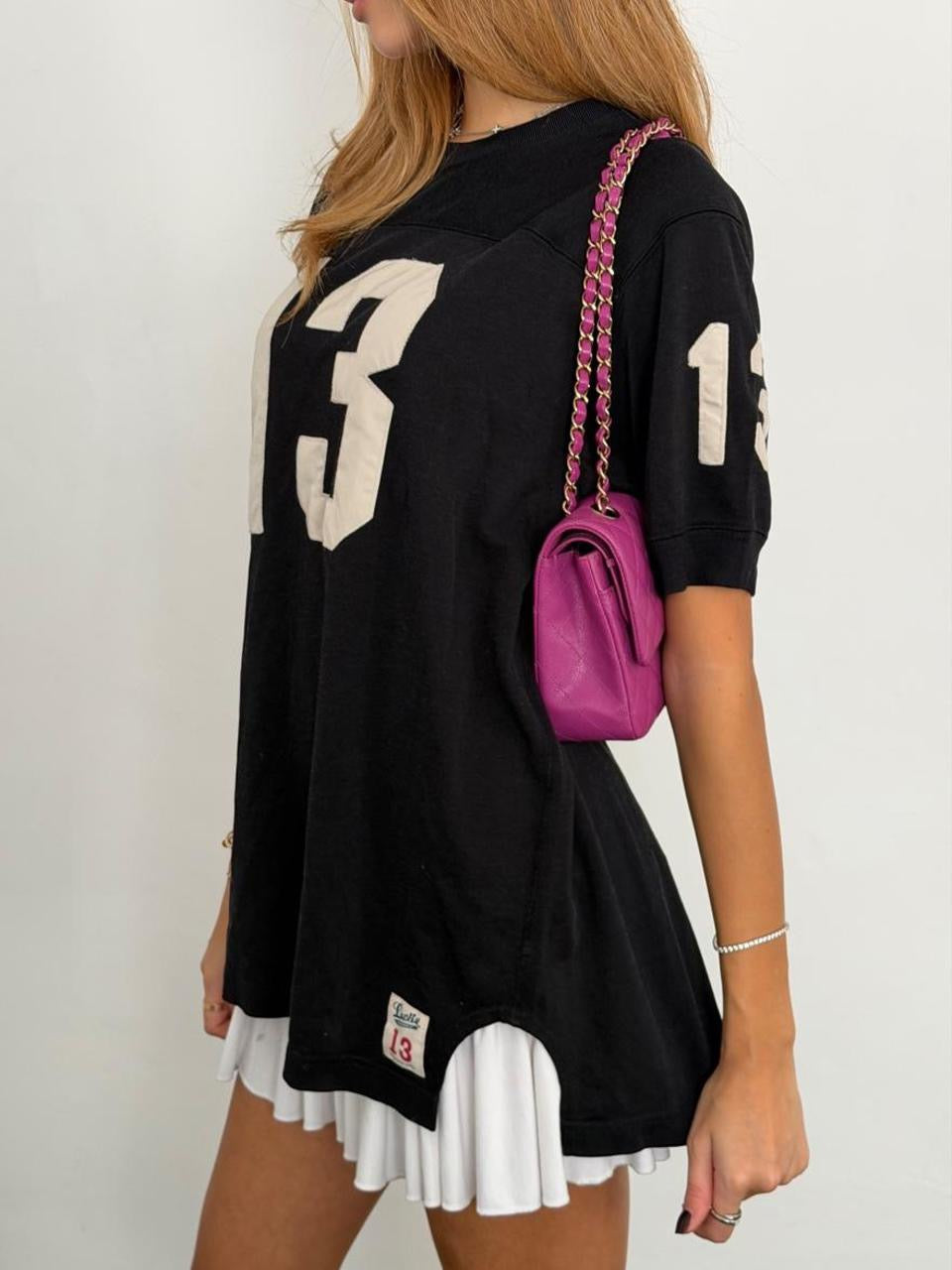 Vintage 00’s black varsity jersey top