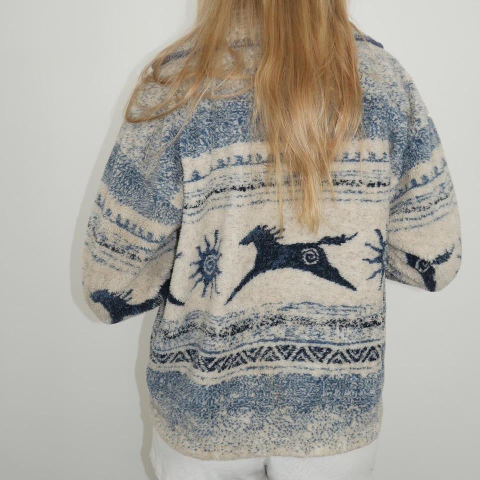 Vintage horse equestrian fleece jacket