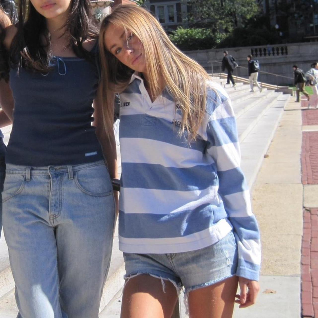 Vintage 2000’s blue striped long sleeve lacrosses polo