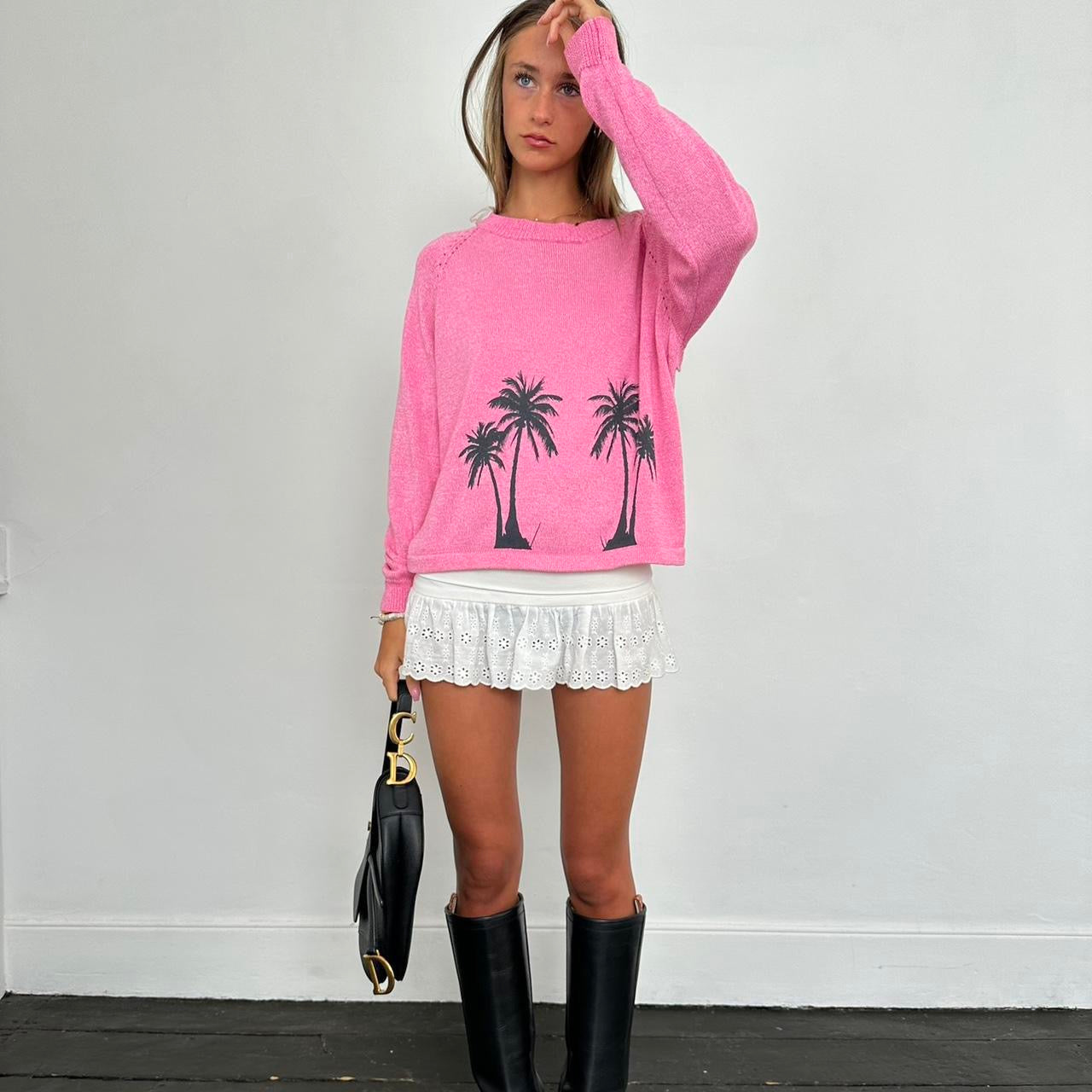 Vintage knitted palm tree sweater