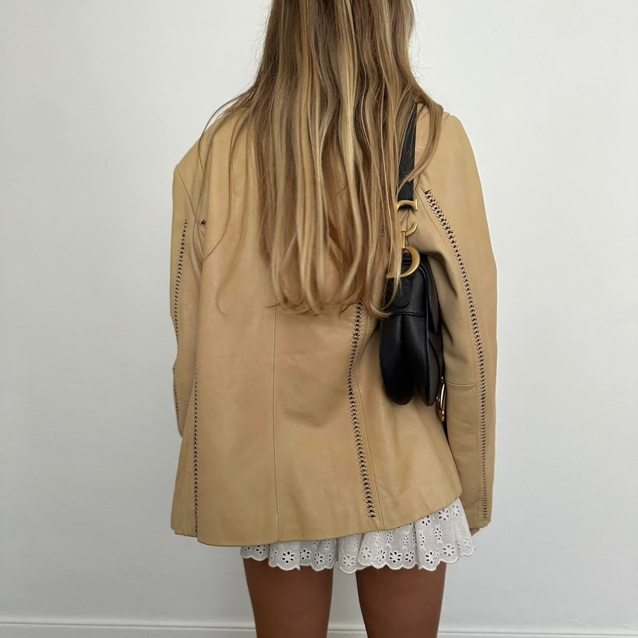 Vintage 2000’s tan leather jacket