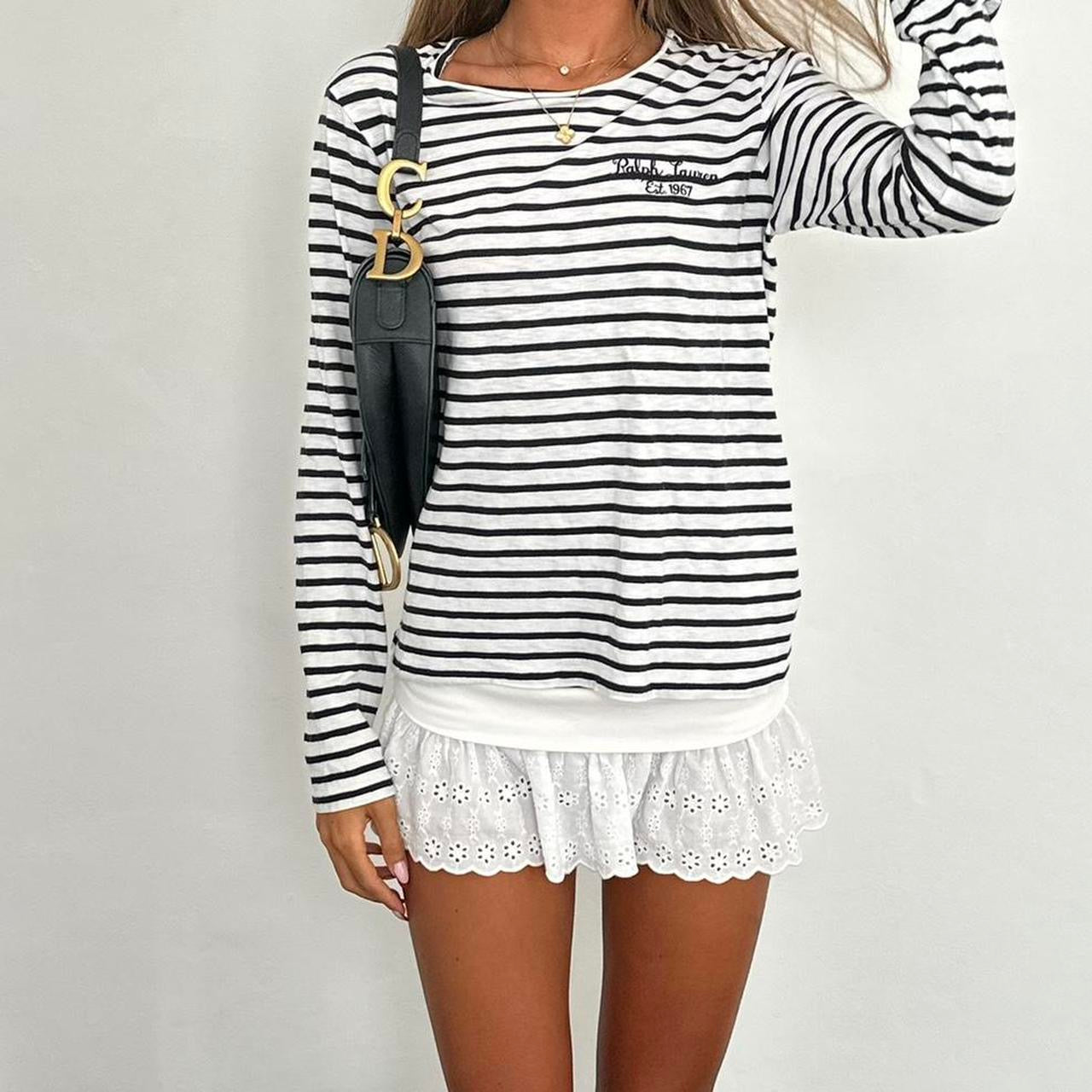 Vintage Ralph Lauren black striped long sleeve top