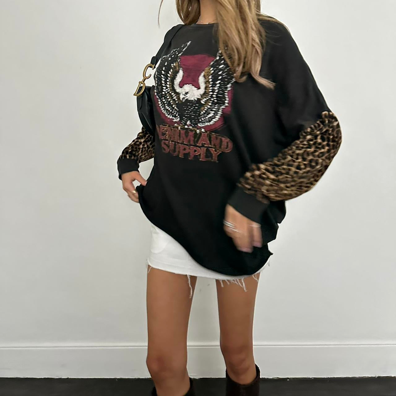 Vintage RARE Ralph Lauren leopard long sleeve top ♡