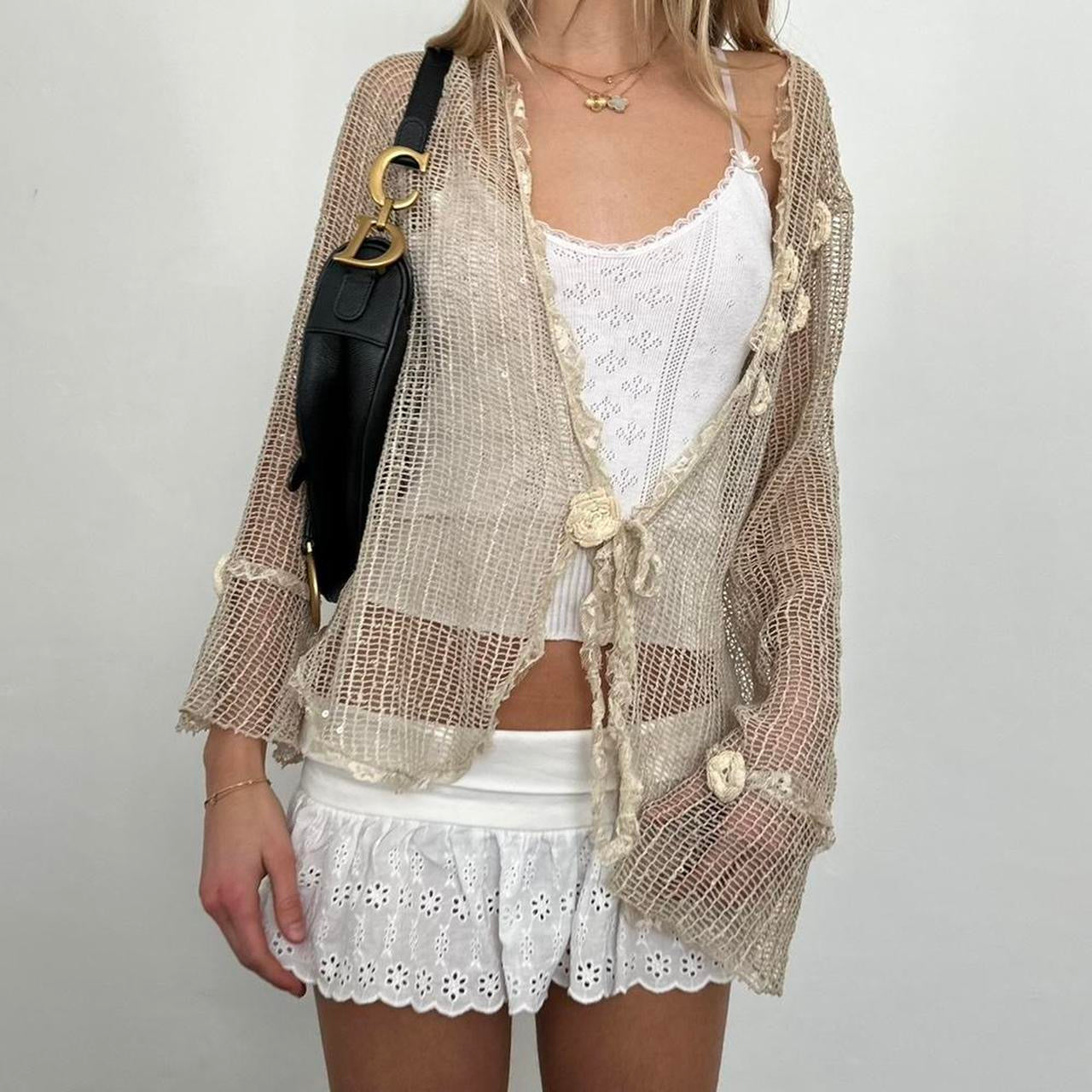Vintage crochet cardigan top