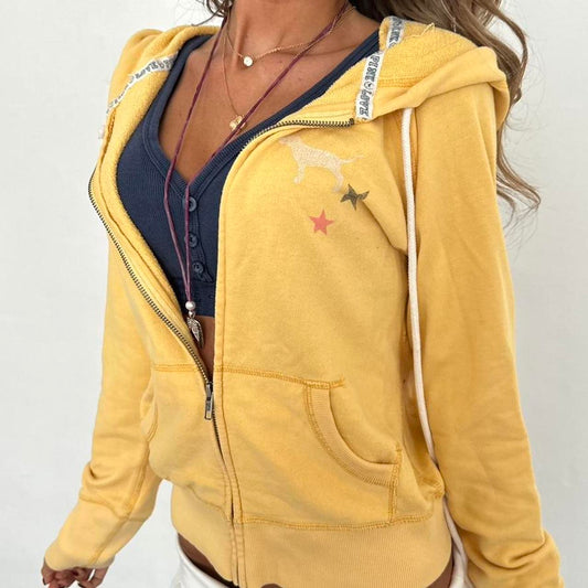 Vintage 2000’s Victoria’s Secret yellow ‘kiss me’ hoodie
