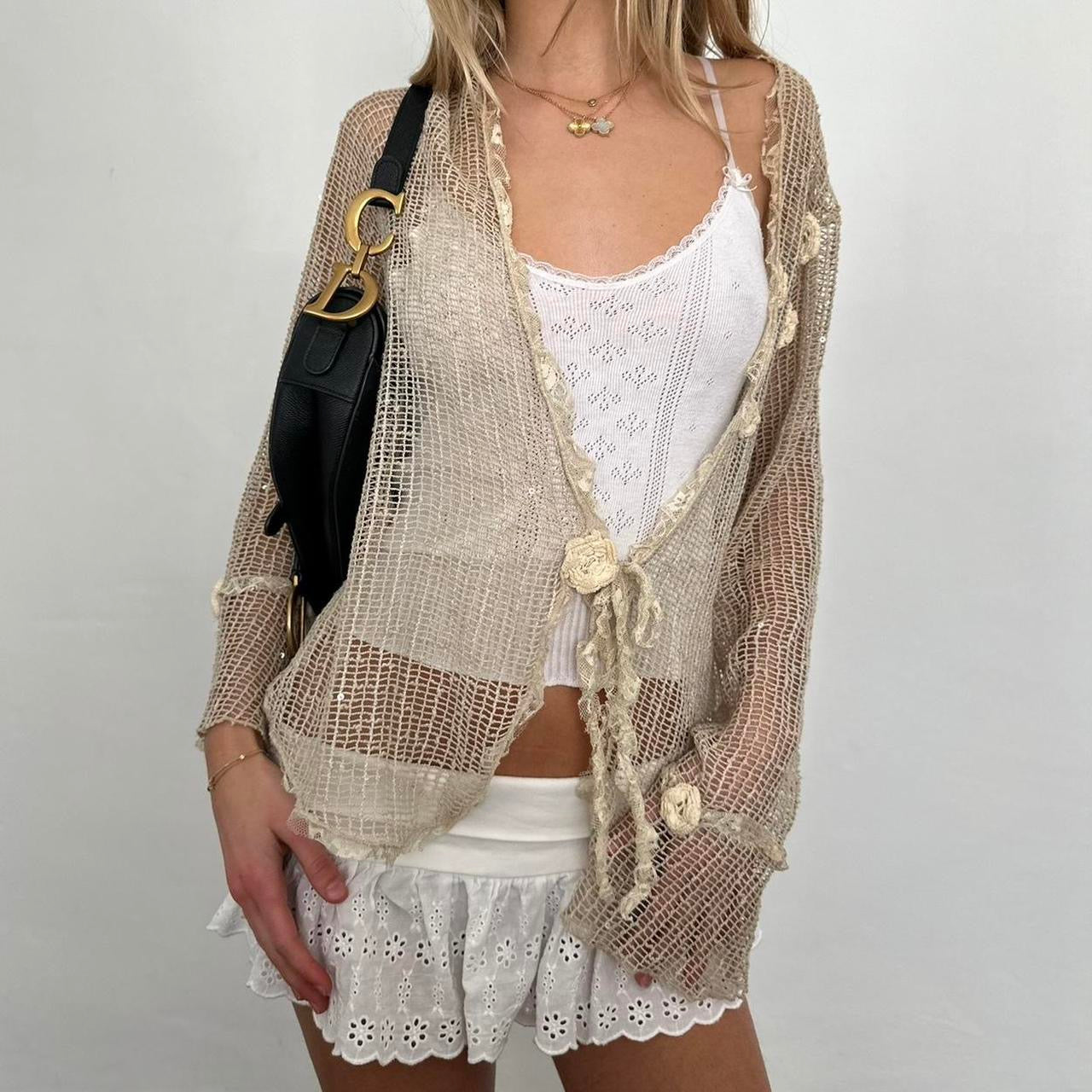 Vintage crochet cardigan top