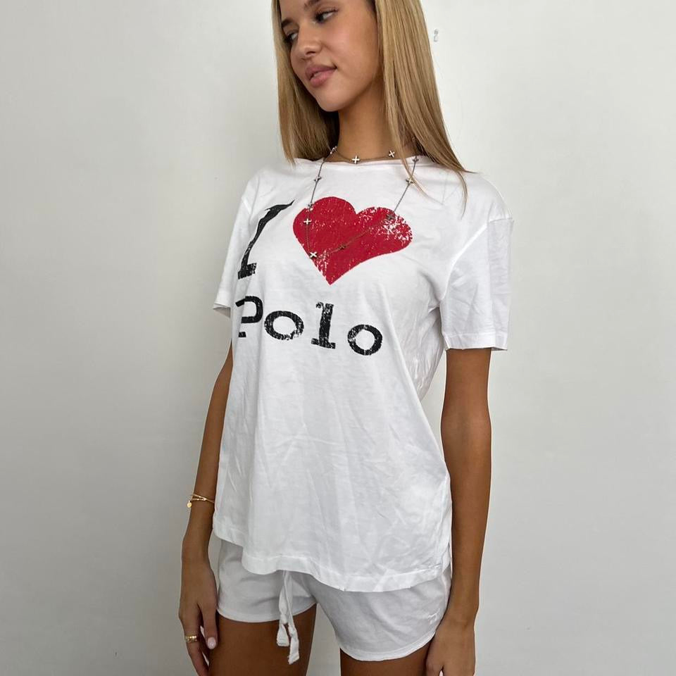 Vintage white Ralph Lauren I love polo tee