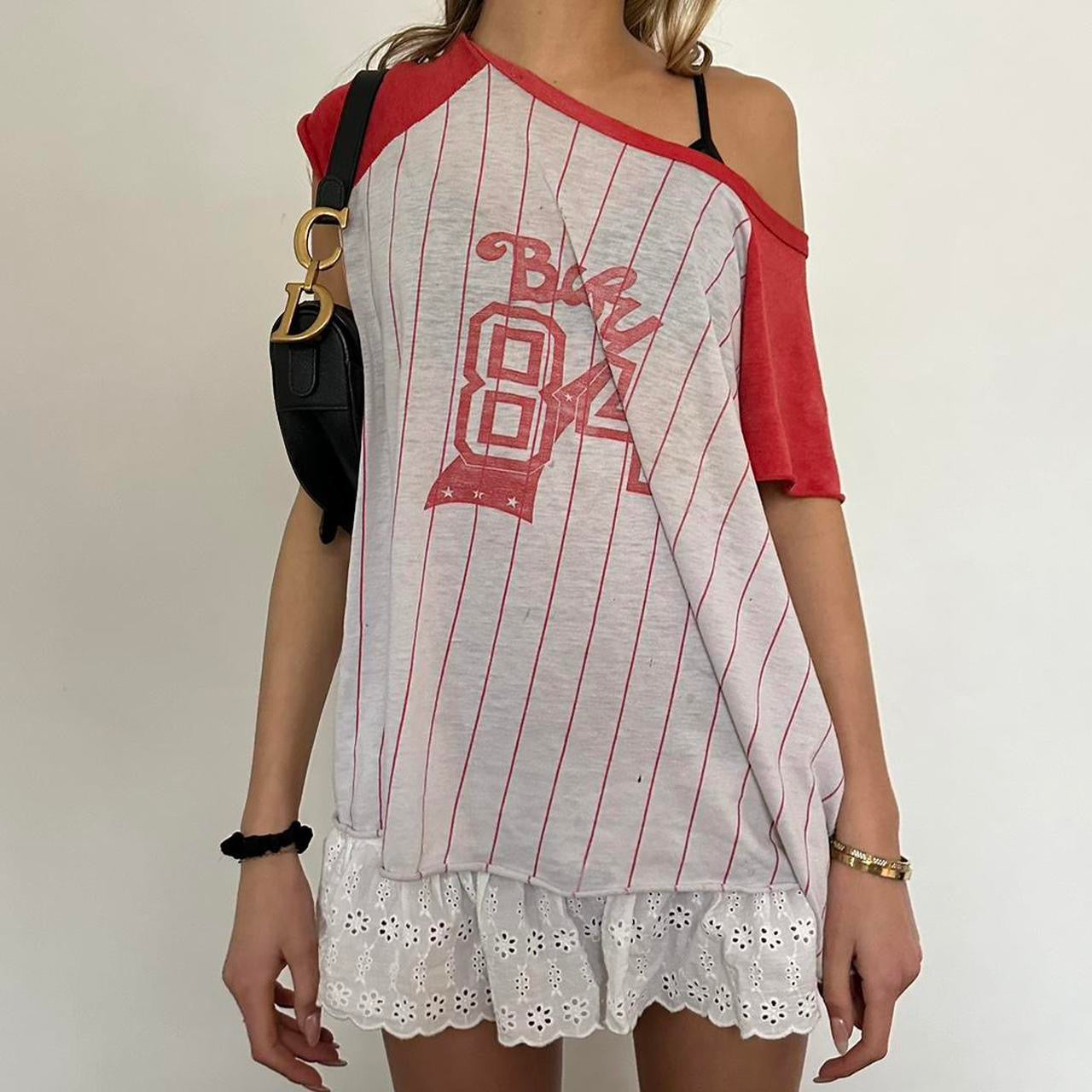 Vintage rare 80s distressed Baby 84 jersey top