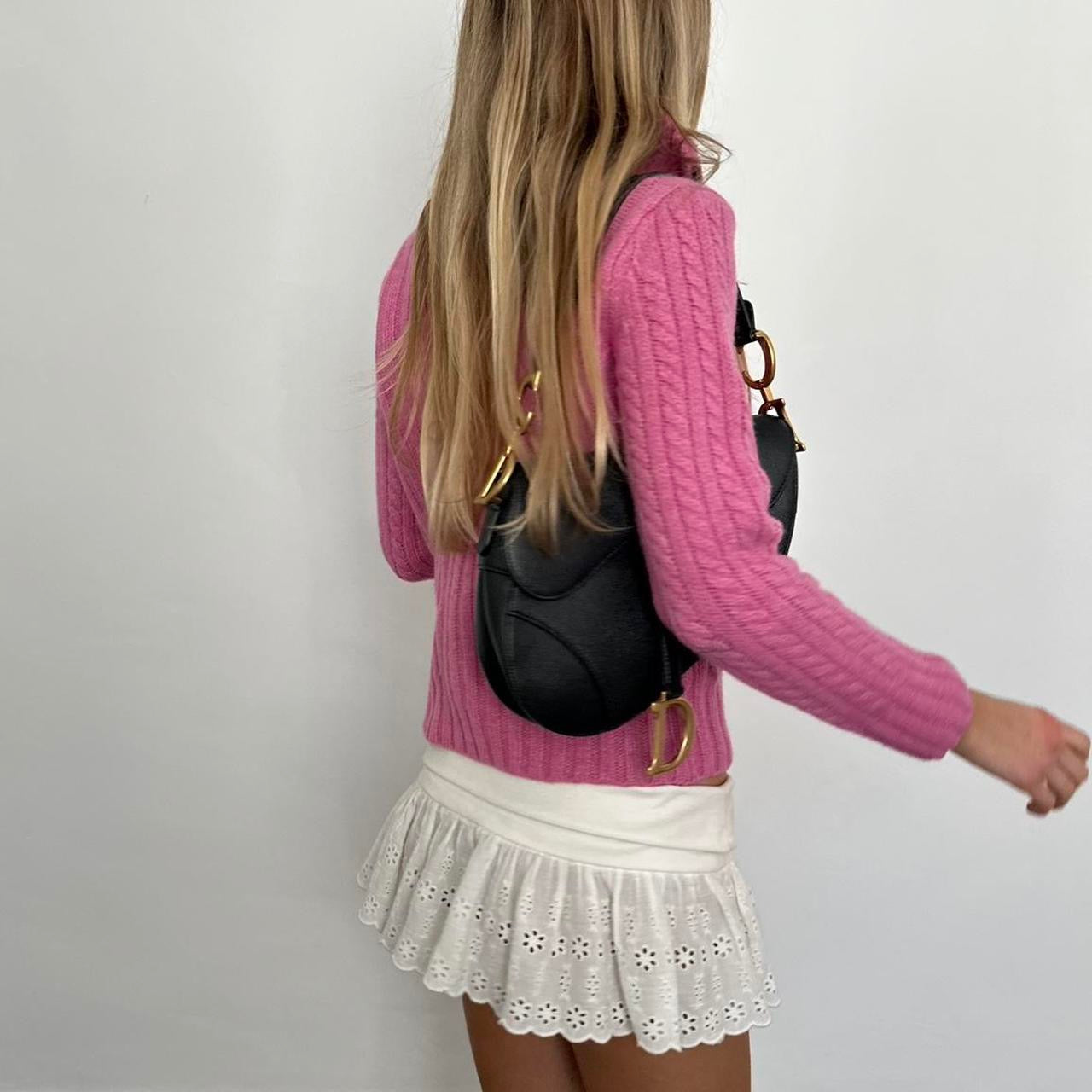 Vintage 90’s knitted pink preppy cardigan