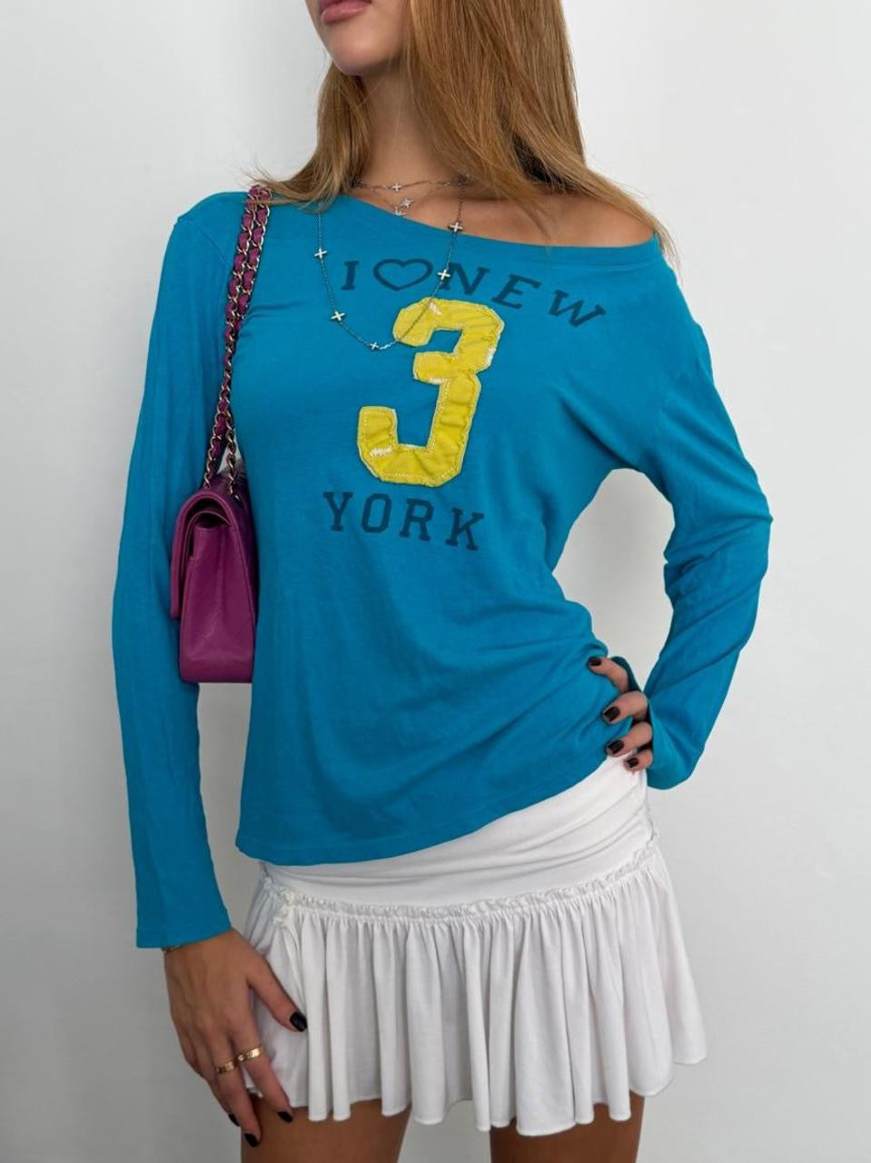 Vintage 00’s I love NY blue long sleeve top