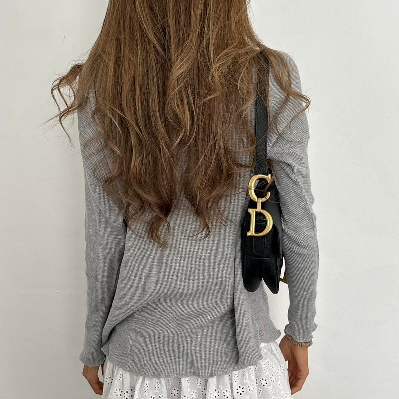 Vintage 2000’s Polo Ralph Lauren grey waffle long sleeve top