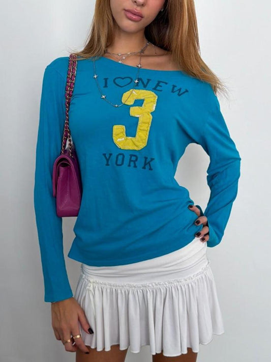 Vintage 00’s I love NY blue long sleeve top