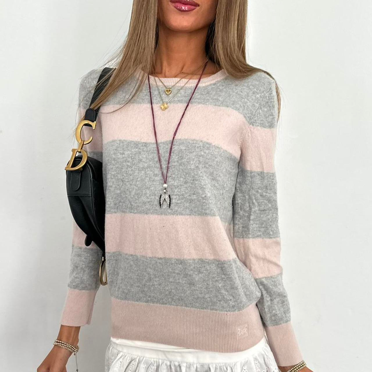 Vintage 2000s cashmere pastel striped jumper