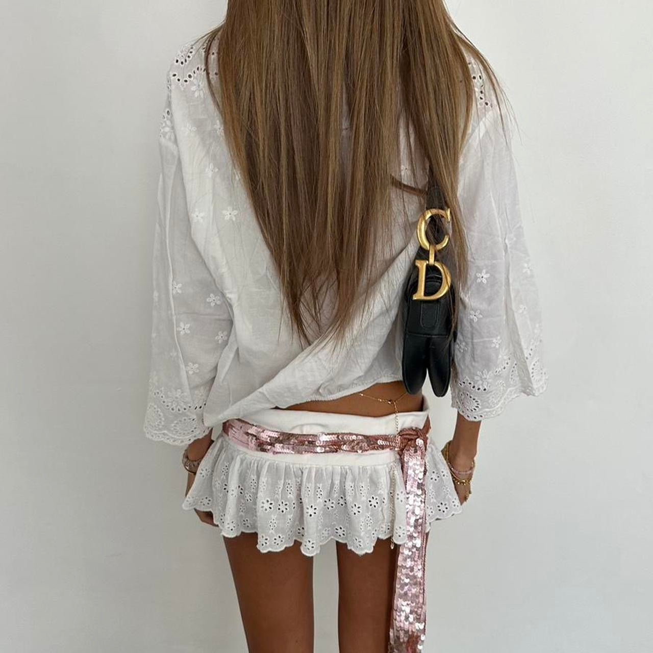 Vintage 00s white boho top