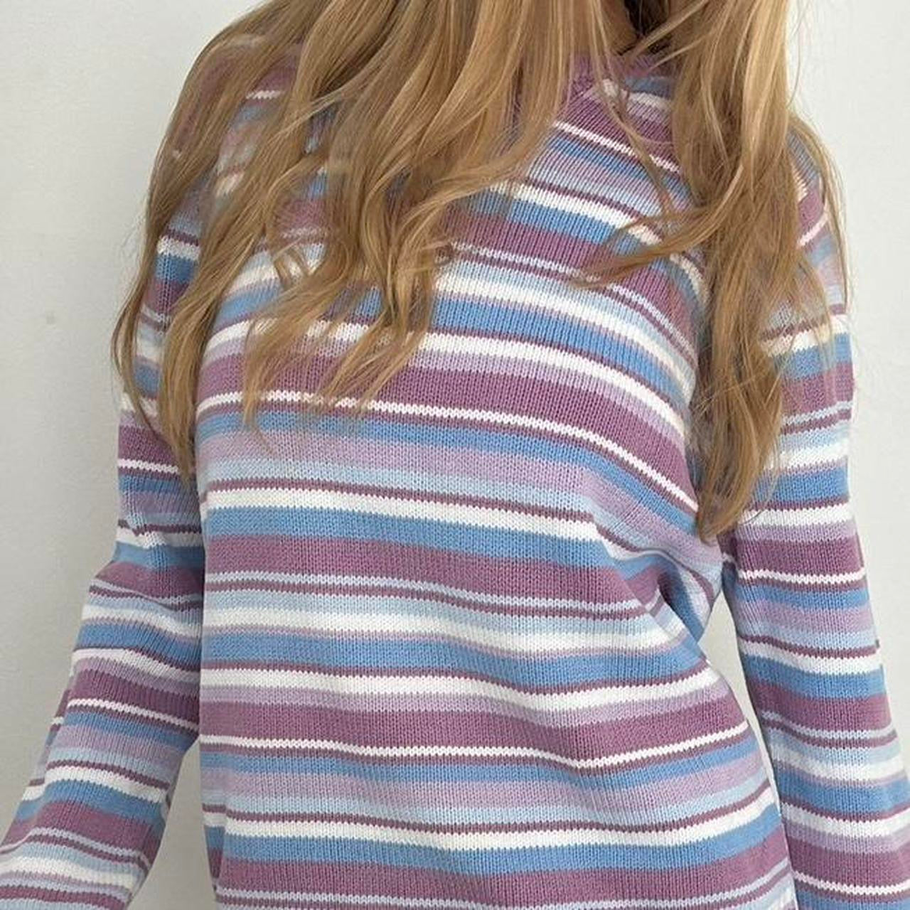 Vintage pastel purple stripe sweater