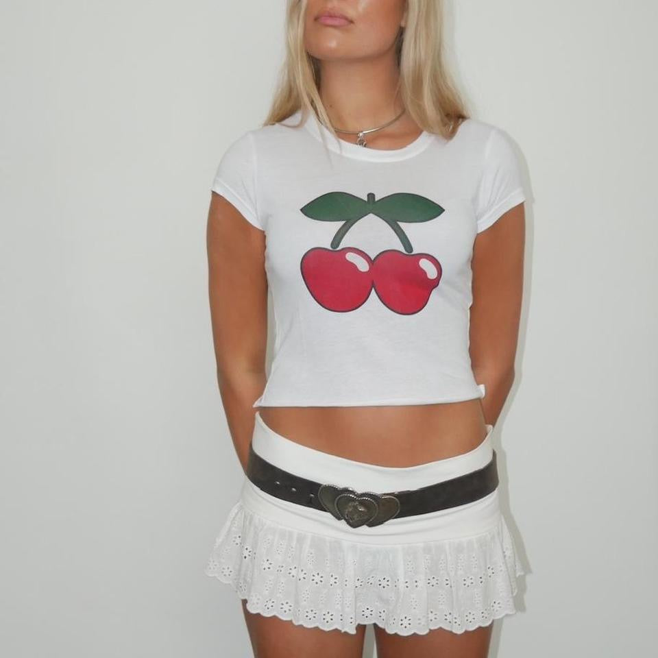 Vintage cherry baby tee