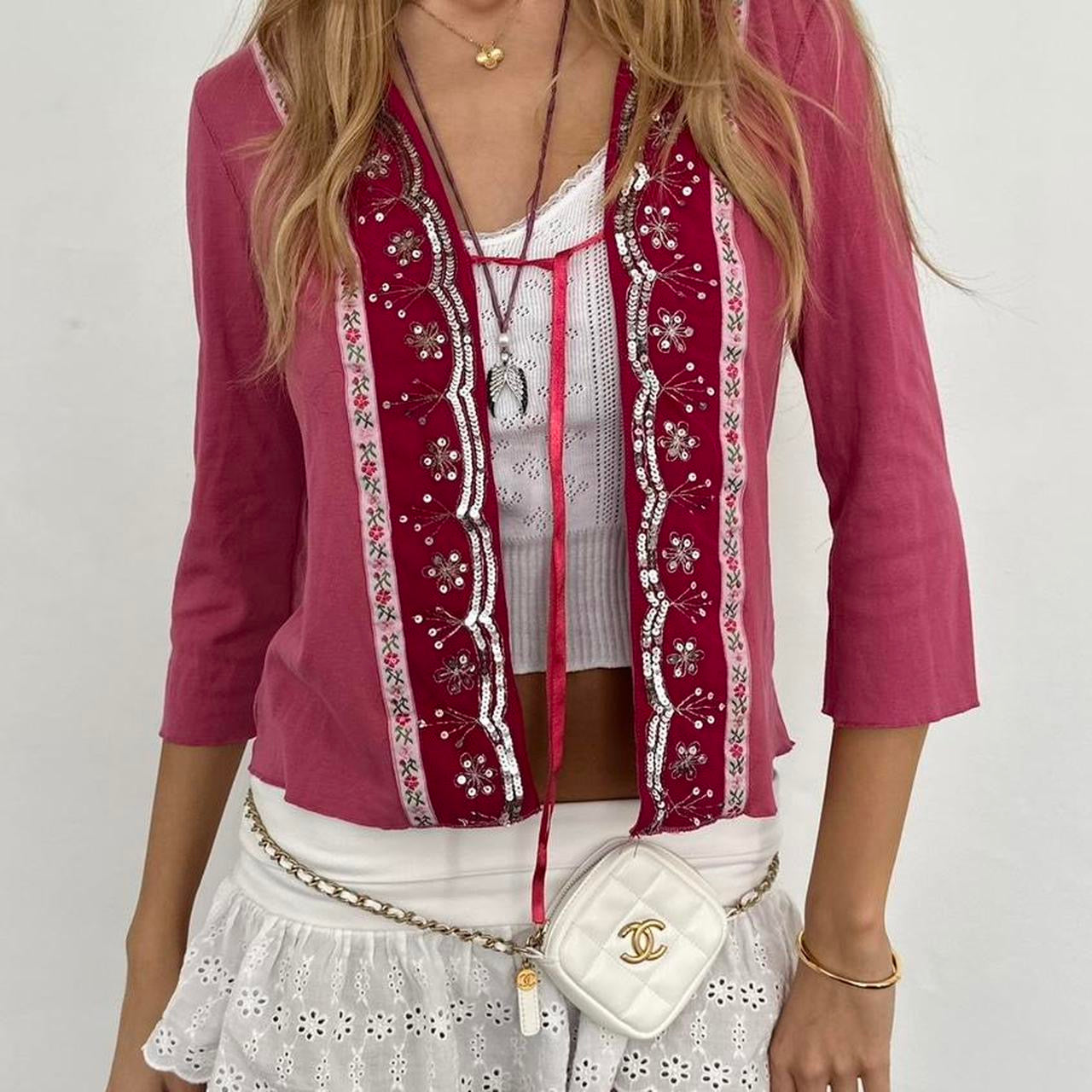 Vintage 90’s floral pink & red dreamy cardigan